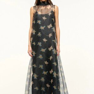 STAUD Black Floral Maxi Dress